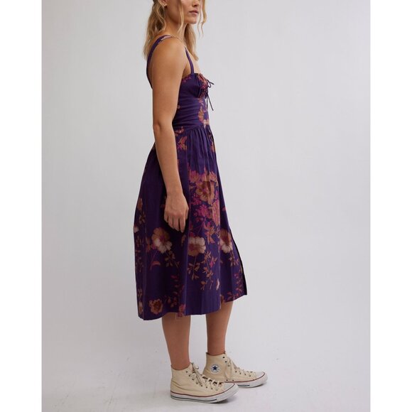 Free People Purple Floral Midi Dress - Picture 2 of 7
